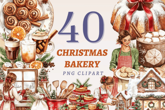 Christmas Bakery PNG Bundle for Illustrations