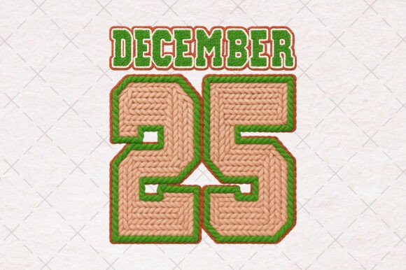 Christmas December 25 Yarn Faux Png Illustrations