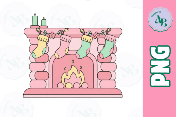 Christmas Dollhouse Fireplace PNG: Premium Illustrations for Branding