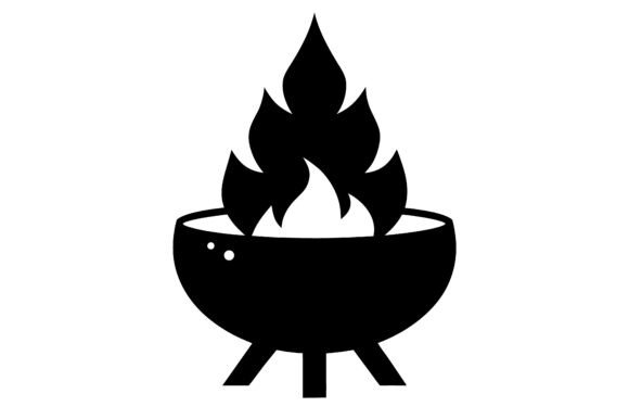 Christmas Fire Pit Black Silhouette Illustrations Review