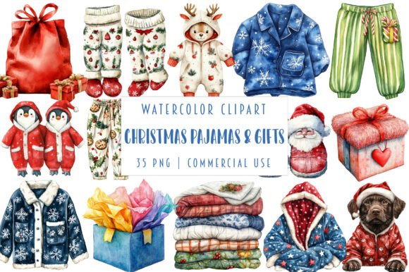 Christmas Morning Pajamas Gifts Clipar Illustrations Review