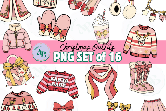 Christmas Outfits Clip Art Collection: A Designer’s Review for Illustrations