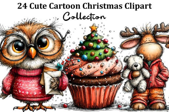 Cute Cartoon Christmas Clipart: A Seller’s Review for Illustrations