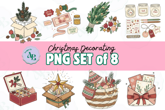 Decorating for Christmas Clip Art Set: Illustrations Review