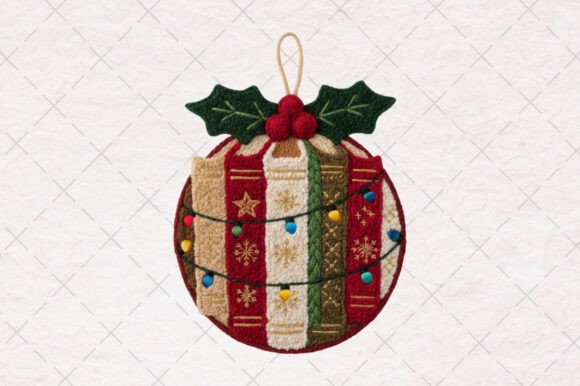 Faux Yarn Crochet Christmas Ornament Boo Illustrations