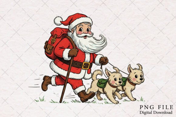Funny Christmas Dog PNG Illustrations