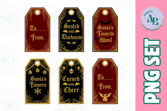 Gothmas Hexmas Christmas Gift Tags Illustrations Review