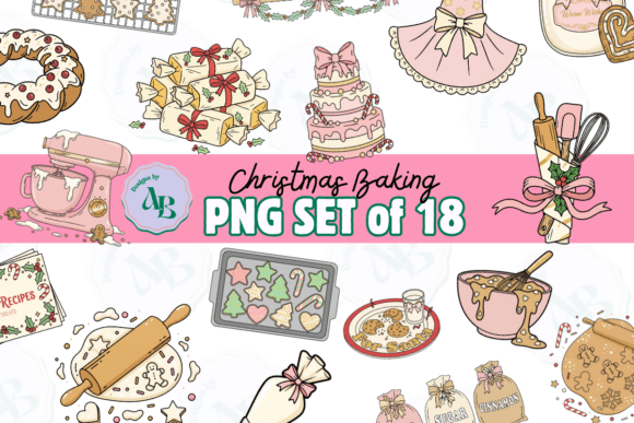 Holiday Christmas Baking Clip Art Set for Illustrations