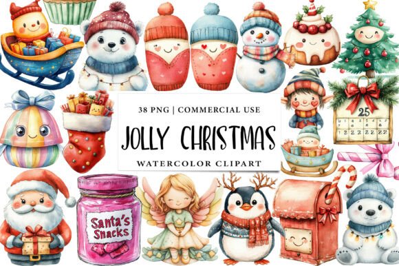 Jolly Kawaii Christmas – Cute Holiday Illustrations