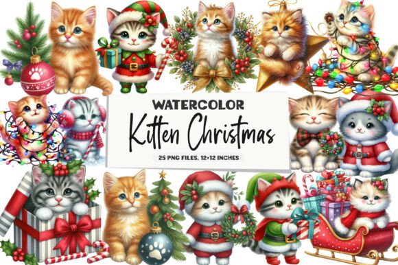 Kitten Christmas Clipart: A Designer’s Review for Blog Graphics and Illustrations