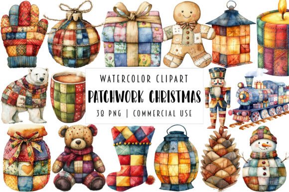 Patchwork Christmas Sublimation Clipart Review