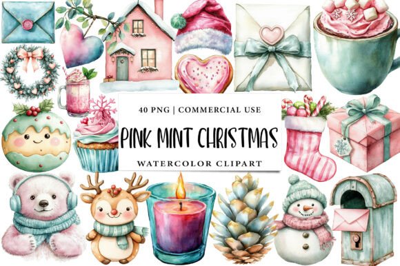 Pink and Mint Christmas Clipart: A Practical Review for Digital Sellers
