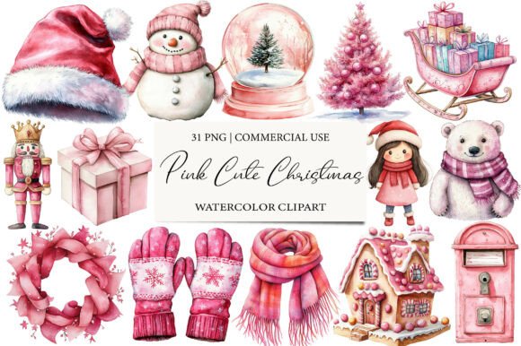 Pink Sweet Cute Christmas Clipart Bundle: A Designer’s Review