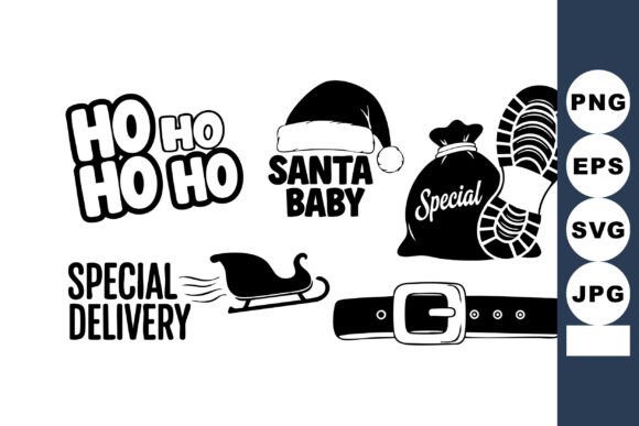 Santa Baby Christmas Vector Set Illustrations