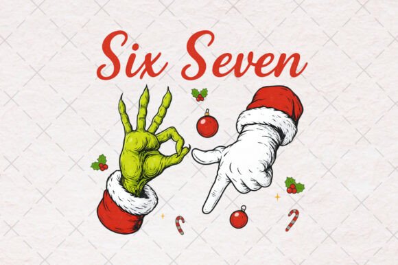 Six Seven 6 7 67 Meme Christmas Xmas PNG for Illustrations