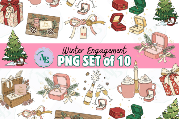 Winter Christmas Engagement Clip Art Set Review